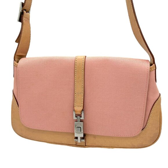 Vintage Gucci by Tom Ford pink canvas Jackie flap shoulder bag - Picture 2 of 8